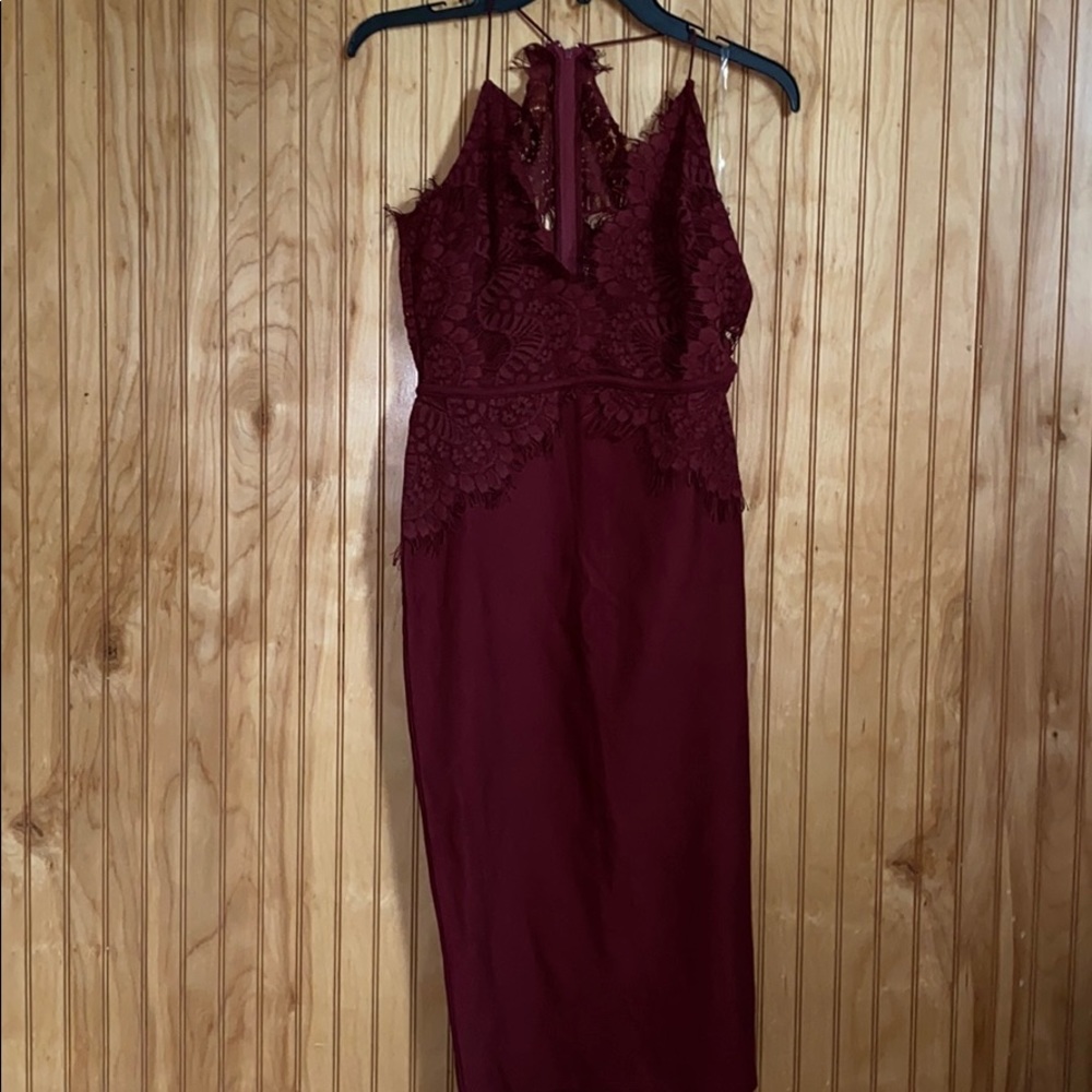 Burgundy midi dress
